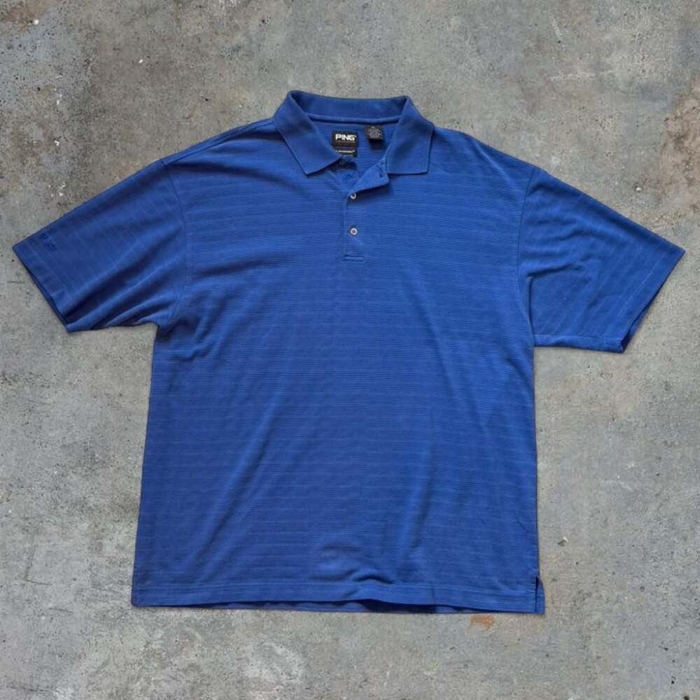 PING Collection Dry Fiber Dynamics Blue Polo Shirt XL
